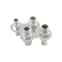 Cal Custom Polished Aluminium 4 Port A/C & Heater Bulkhead w/ 1 Push On Fitting