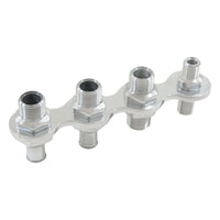 Cal Custom Polished Aluminium 4 Port A/C & Heater Bulkhead W/ 2 Push On Fittings