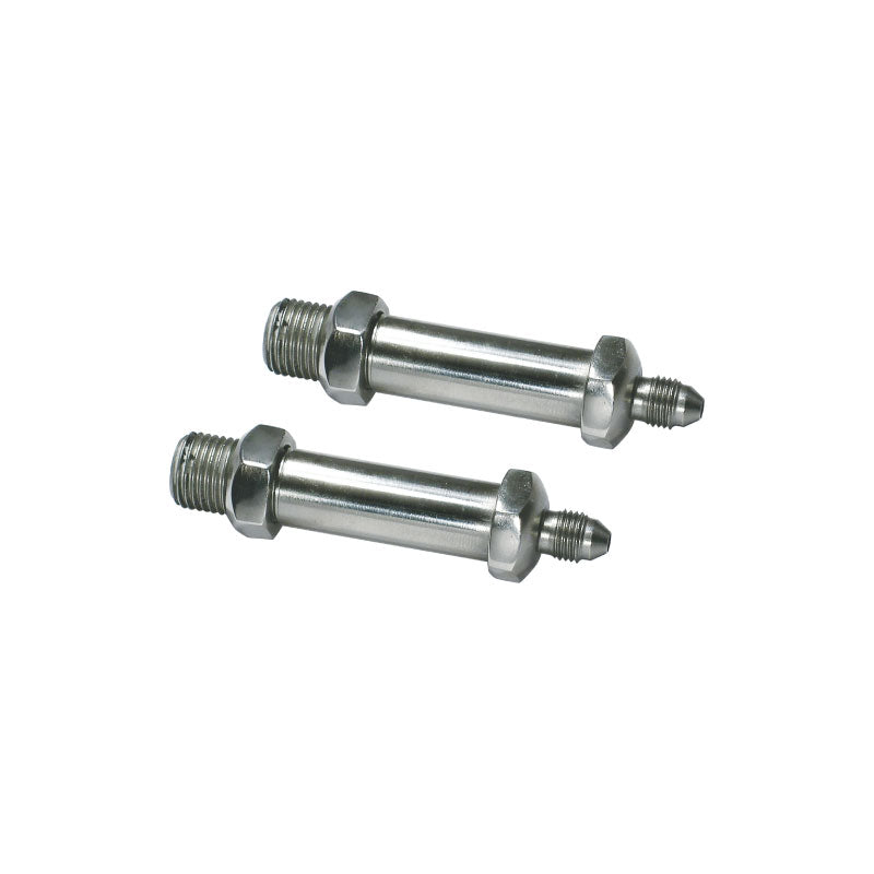 2" Polished Stainless Steel Thru-Frame Brake Fittings Pair