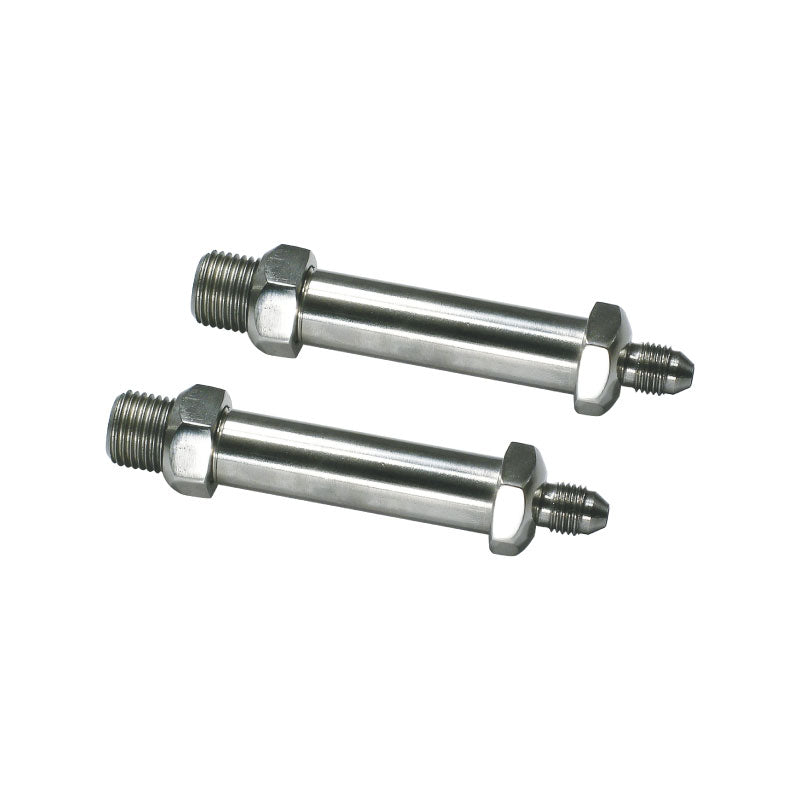 2" Polished Stainless Steel Thru-Frame Brake Fittings Pair