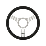 Cal Custom 14" Banjo Billet Aluminium 9 Bolt Steering Wheel Black Leather Full-Wrap