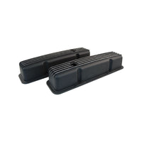 SB CHEV Black Finned Aluminium Valve Covers Tall Cal Custom 283 327 350 383 400