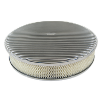 14" Round Air Cleaner Assembly and Filter Element - Full Finned Polished Aluminium
