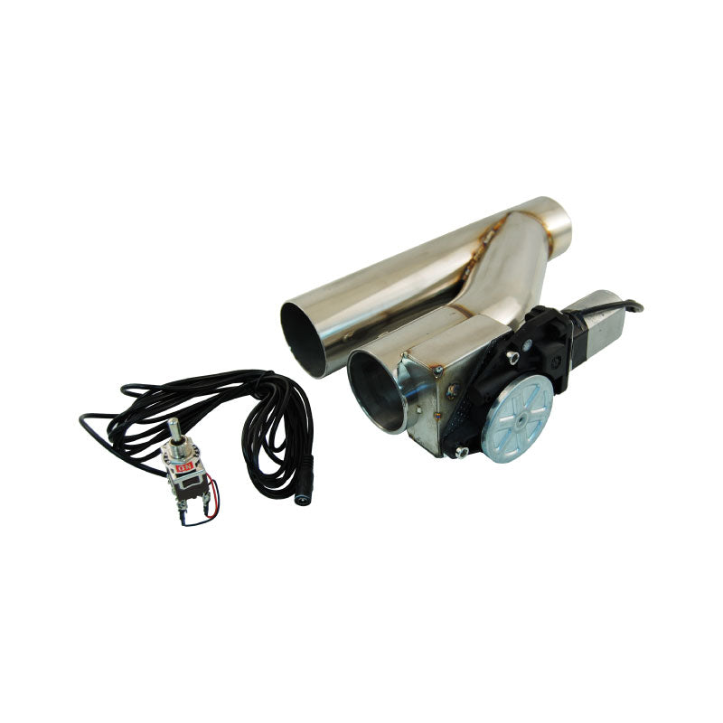 Stainless Steel 2-1/2" Electric Exhaust Cut-Out with Switch - Compact Design