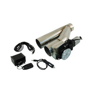 Stainless Steel 3" Electric Exhaust Cut-Out with Remote - Compact Design