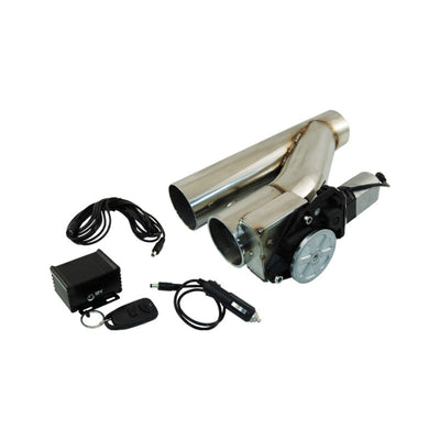 Stainless Steel 3" Electric Exhaust Cut-Out with Remote - Compact Design
