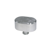 Cal Custom Polished Aluminium Oval Flame Top Push-In Breather Cap, NO PCV