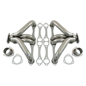 Cal Custom Small Block CHEV Tight Fit Headers Stainless Steel - Suit Angle Plug Heads
