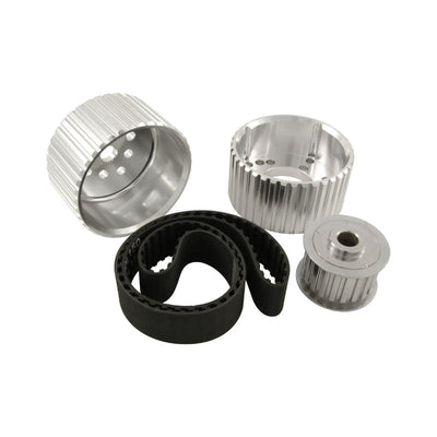 SB Chev Short WP Gilmer Drive Kit Silver Billet Aluminium w/Belt