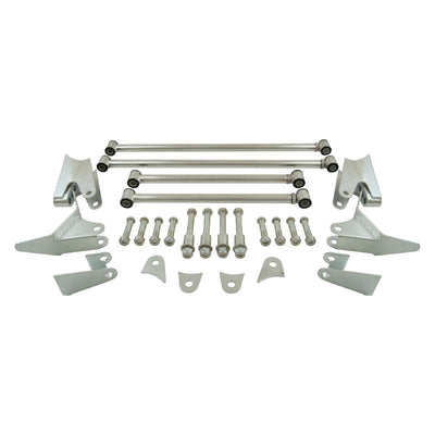 CAL CUSTOM 1932 FORD / UNIVERSAL TRIANGULATED 4 LINK / 4 BAR REAR END KIT, STAINLESS STEEL