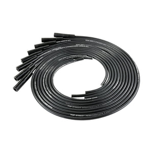 8.5mm Universal Ignition Wires/Leads With Straight/180° Plug Boots - Black