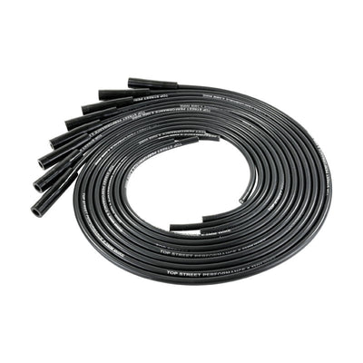 8.5mm Universal Ignition Wires/Leads With Straight/180° Plug Boots - Black