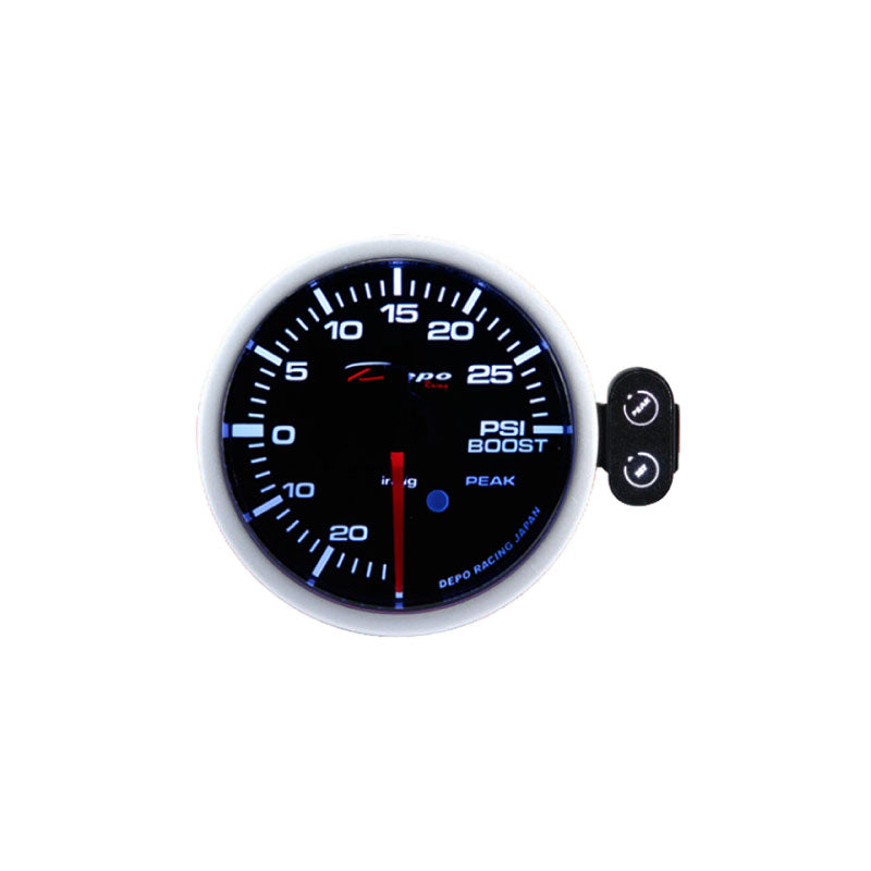 Depo Racing 7 Colour Boost Psi Stepper Motor Gauge 52mm, Race, Drift, Turbo