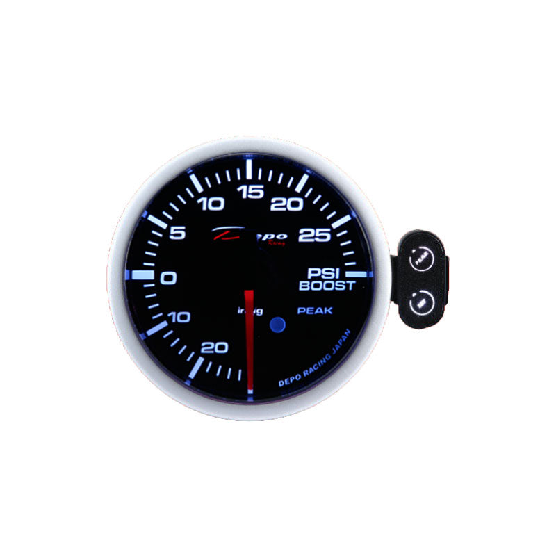 Depo Racing 7 Colour Boost PSI Stepper Motor Gauge 60mm, Race, Drift, Turbo