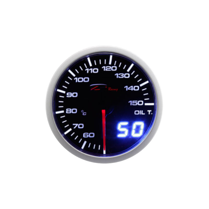 Depo Racing Oil Temp Stepper Motor Gauge 60mm Dual View, Race, Drift