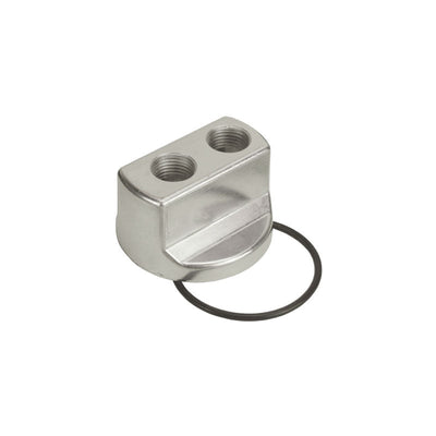 Derale Standard Engine Spin On Adaptor 1/2" NPT Ports 18x1.5mm Remote Oil 15704