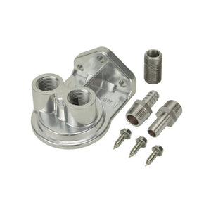 Derale Remote Filter Mount Single Ports up 1/2" NPT 3/4"-16 Threads 15708