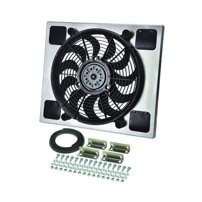 Derale High Output Single 14" Electric Rad Fan/Aluminium Shroud Kit 16817