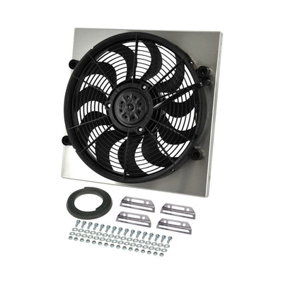 Derale High Output Single 17" Electric Rad Fan/Aluminium Shroud Kit 16818