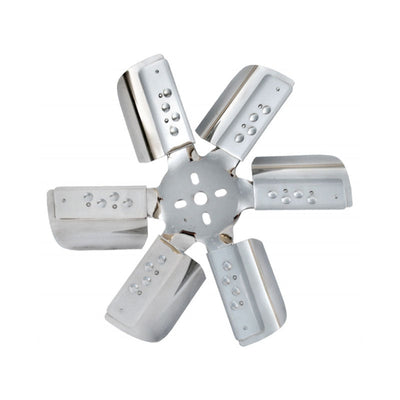 Derale 17" Heavy Duty Stainless Steel Standard Rotation Flex Fan Chrome 17217