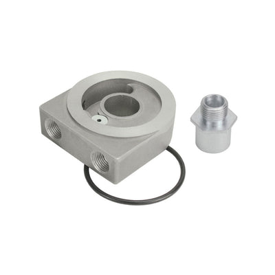 Derale Low Profile Pressure Relief Sandwich Adaptor 3/8" NPT Ports and 3/4”-16 Filter Thread 25770