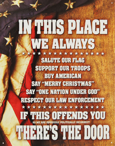 In This Place We Always - Salute Our Flag - Large Metal Tin Sign 40.6cm x 31.6