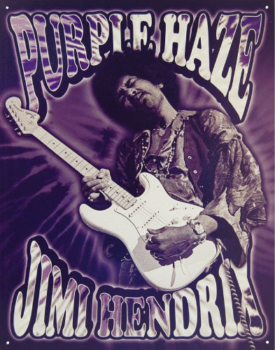 Jimi Hendrix - Purple Haze - Large Metal Tin Sign 31.7cm x 40.6cm