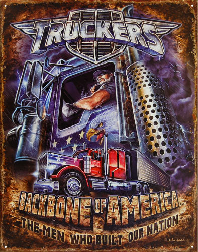 Truckers - Backbone Of America - Large Metal Tin Sign 31.7cm x 40.6cm