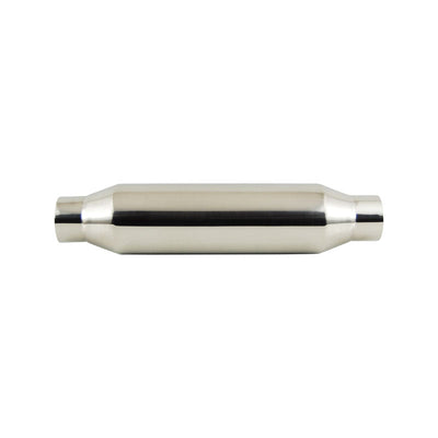 Resonator T-304 Polished Stainless Steel 2½" In/Out X 18" Length 4" Body DIAM