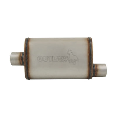 Outlaw T-409 Stainless Steel Offset Muffler Centre/Offset 2-1/4" Performance