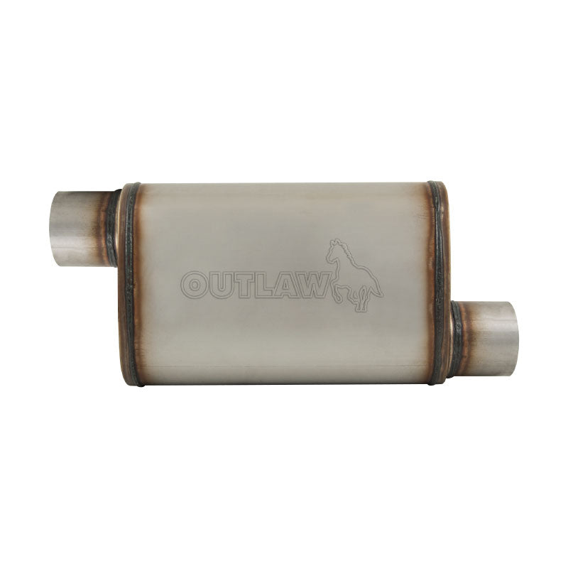 Outlaw T409 Stainless Steel Offset Muffler Offset/Offset 3" Performance