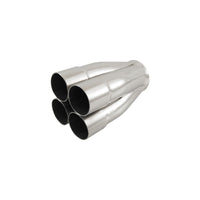 4 Into 1 Polished Stainless Steel Merge Collector 4 X 2" ID 3" Out 7-1/2" Long