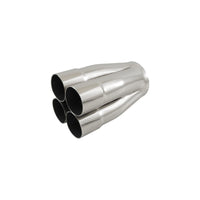 4 Into 1 Polished Stainless Steel Merge Collector 4 X 2" ID 3½" Out 7½" Long