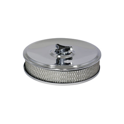 Chrome Air Cleaner 9" Diameter x 2" High Suit Holley Edelbrock with 5-1/8" Neck