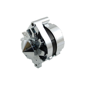 Chrome Ford 1G Style 100Amp Alternator With Nose Cover, Suits External Regulator