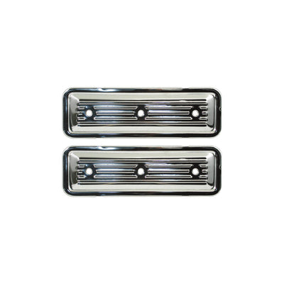 Holden Side Plate Covers, Chrome Finned Pair for 6cyl 149 161 173 179 186 202 Red Blue Black