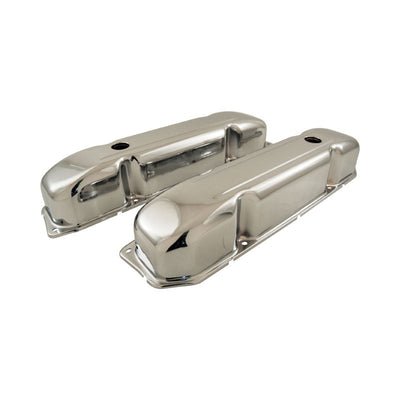 BB CHRYSLER MOPAR 383 426 440 WEDGE CHROME STEEL VALVE COVERS PAIR