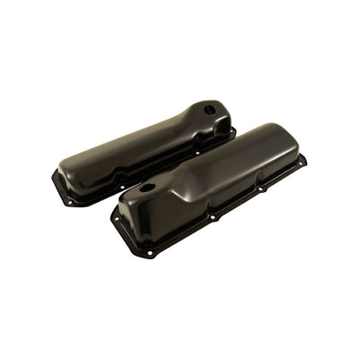 No Logo Ford Cleveland 302 351 Chrome Black Steel Valve Rocker Covers Pair