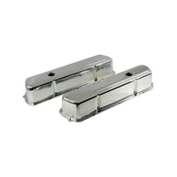 Chrome Steel Tall Valve Rocker Covers Pair suits Holden 253 308 (No Logo)