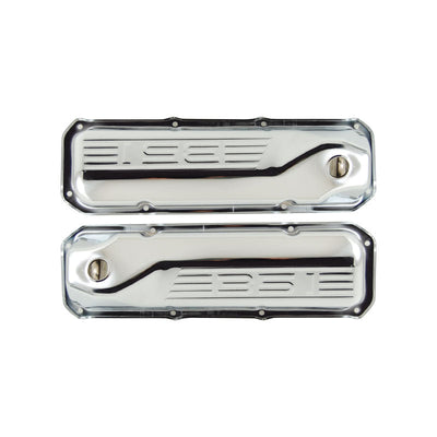 351 Logo Ford Cleveland Chrome Steel Valve Rocker Covers Pair