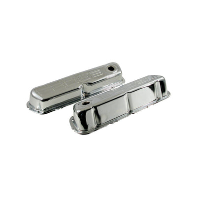 302 Logo Ford Windsor Chrome Steel Valve Rocker Covers Pair