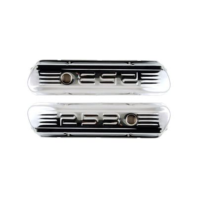 253 Logo Holden V8 Chrome Steel Valve Rocker Covers Tall Design Pair