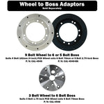 15" Aluminium 9 Bolt Steering Wheel Black Leather Full-Wrap Spokes w/Holes