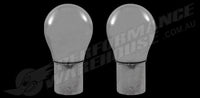 3A Racing Chrome Coated 15D Dual Base 12 Volt Globes, Red Light Pair
