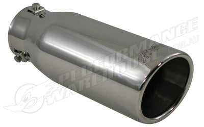 Exhaust Tip Slant Cut T-304 St Steel 4" Round 11" Long Adjustable to 3"