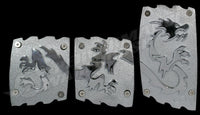 DRAGON PEDAL PADS MANUAL TRANS 3 PIECE CHROME/SILVER - Unique and Distinctive