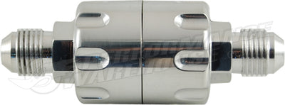 Cal Custom Fuel Filter Polished Billet Aluminium - 6AN 40 Micron Washable