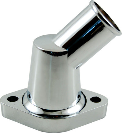 Cal Custom SBC BBC Chev 327 350 396 454 Swivel Neck Thermostat Housing Chrome Alloy 45º Degree