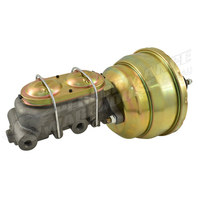 Universal 1" Bore GM Style Master Cylinder & 8" Zinc Dual Brake Booster
