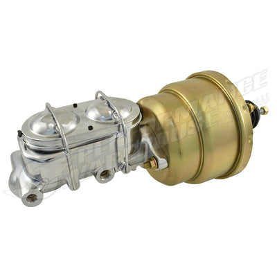 Universal 1-1/8" Bore Chrome GM Style Master Cylinder & 7" Zinc Dual Brake Booster